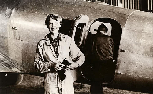 Amelia Earhart by plane