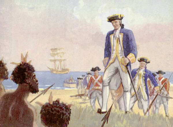 Captain Cook lands in Australia