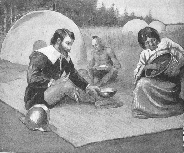 Hudson feasting with Indians