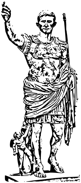 Augustus statue BW