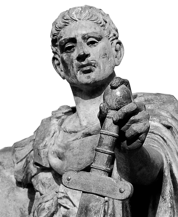 Constantine statue BW
