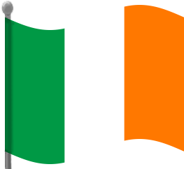ireland flag waving