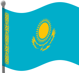 kazakhstan flag waving