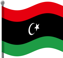 libya flag waving