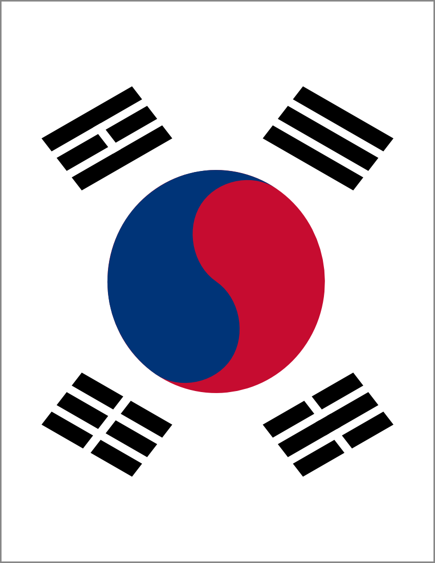 south korea flag full page