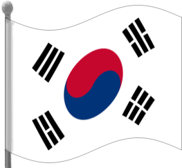 south korea flag waving