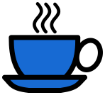 coffee cup icon blue