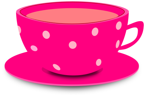tea cup pink dots