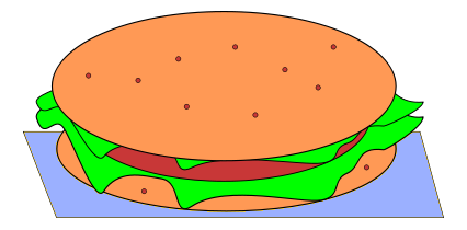 hamburger on napkin