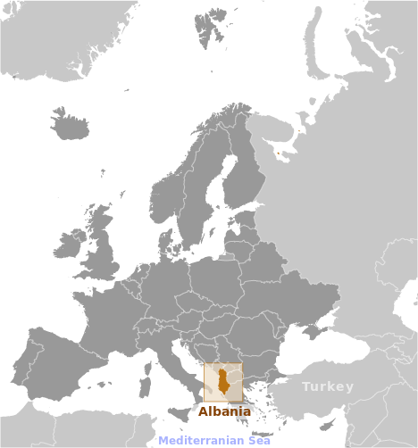 Albania location label
