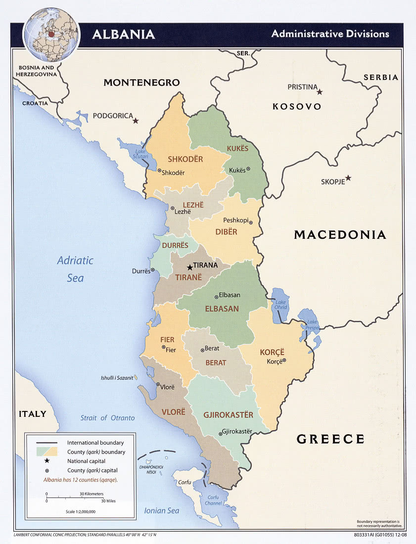 Albania provinces 2008