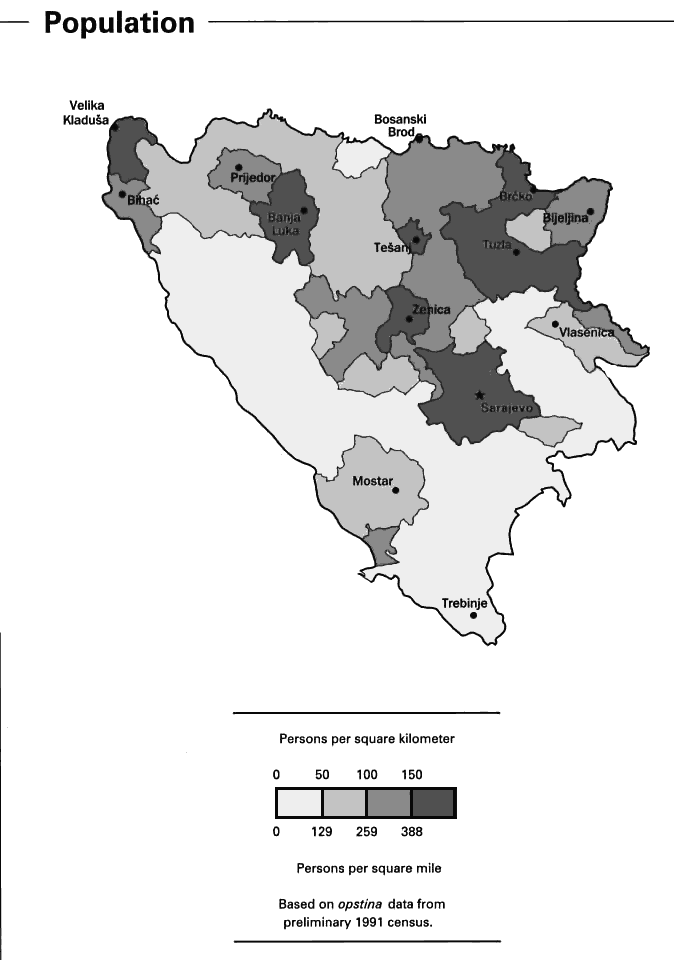 Bosnia population density