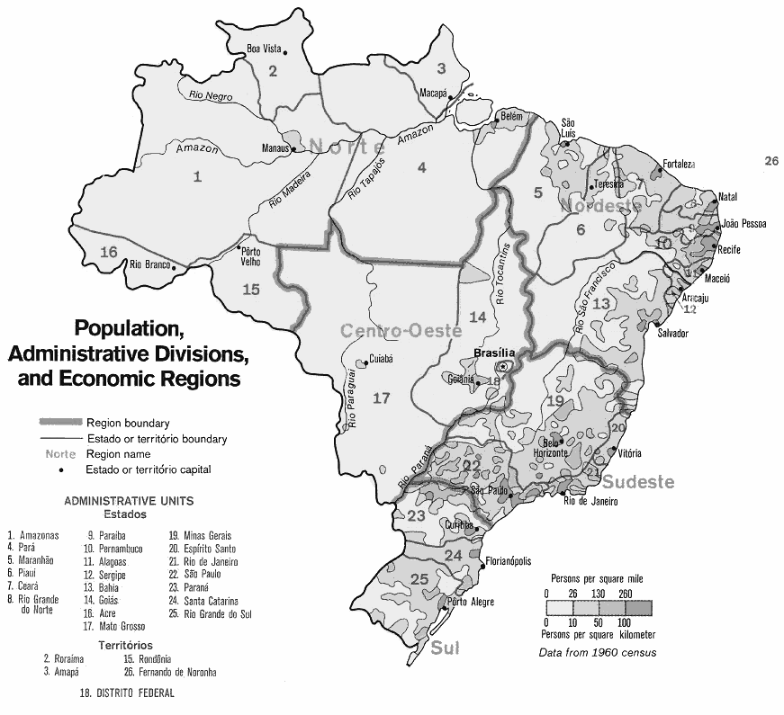 Brazil population density 1977