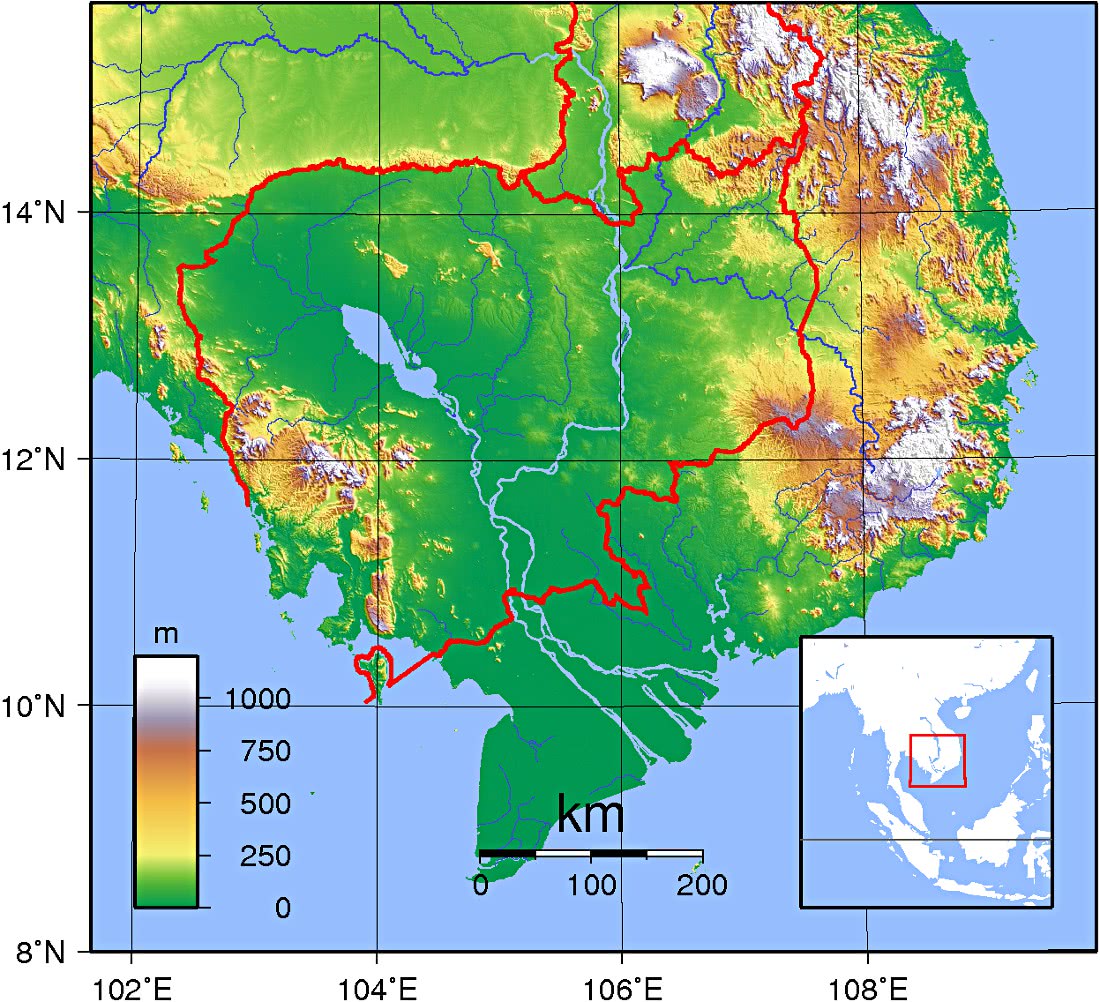 Cambodia Topography