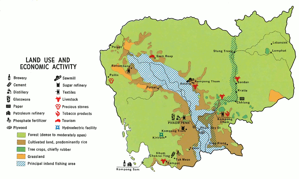 Cambodia land use 1972
