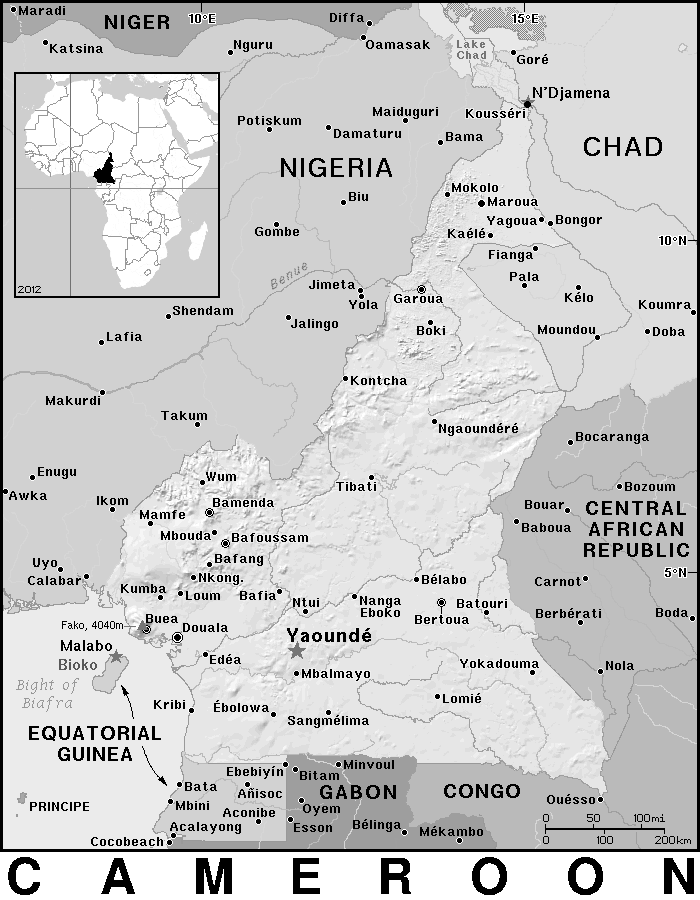 Cameroon detailed BW