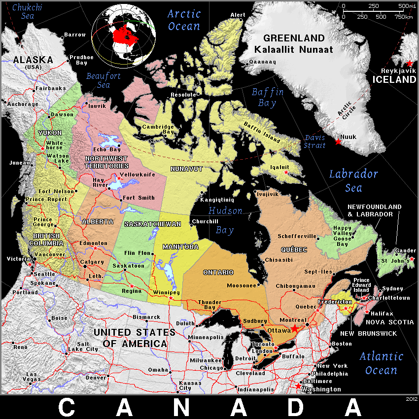 Canada detailed dark