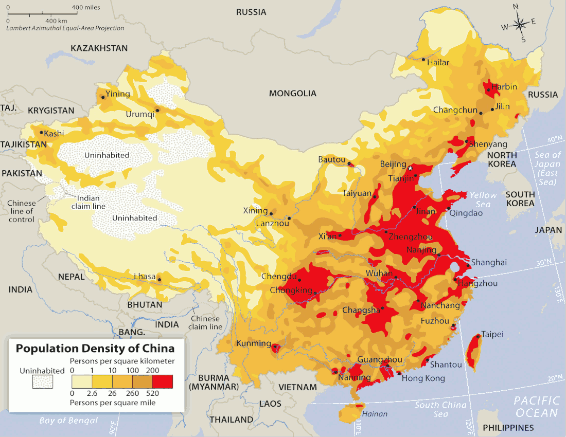 China population density
