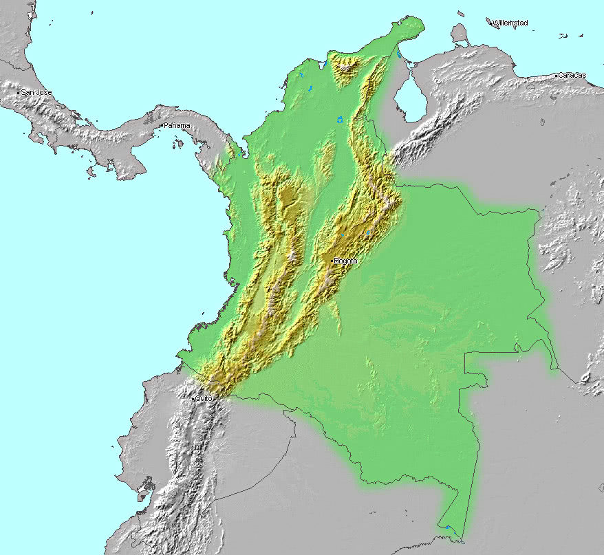 Colombia topographic