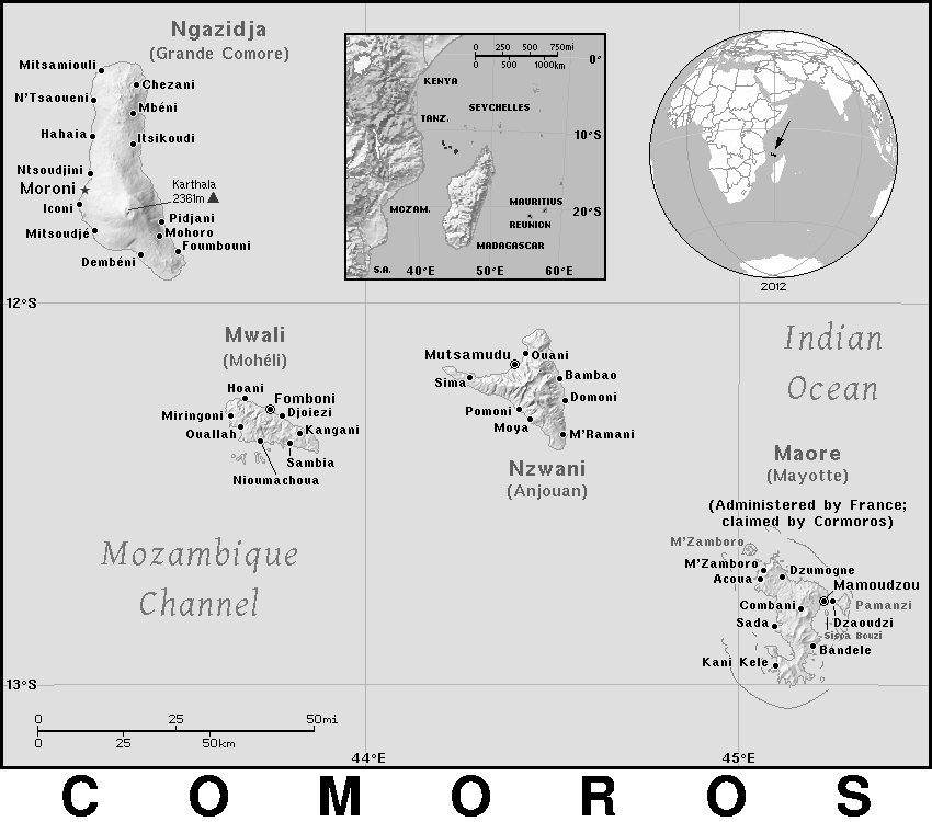 Comoros detailed BW