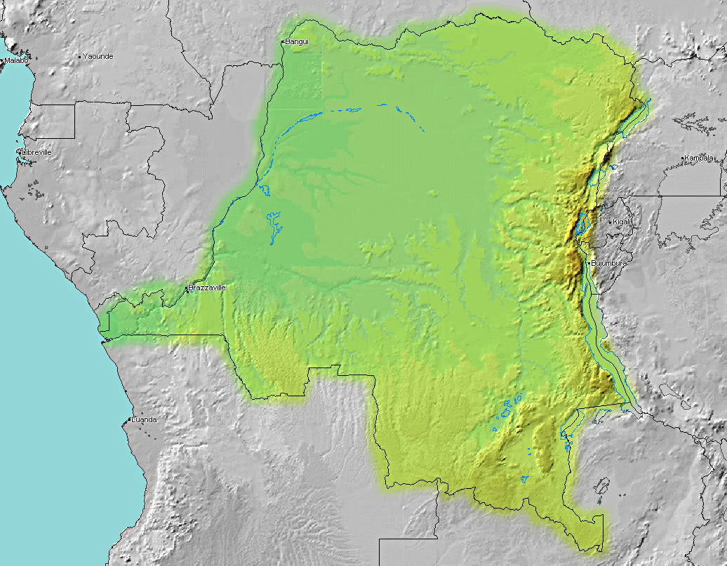 Congo DR topographic