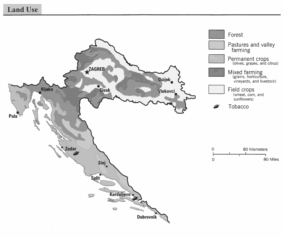 Croatia land use 1992