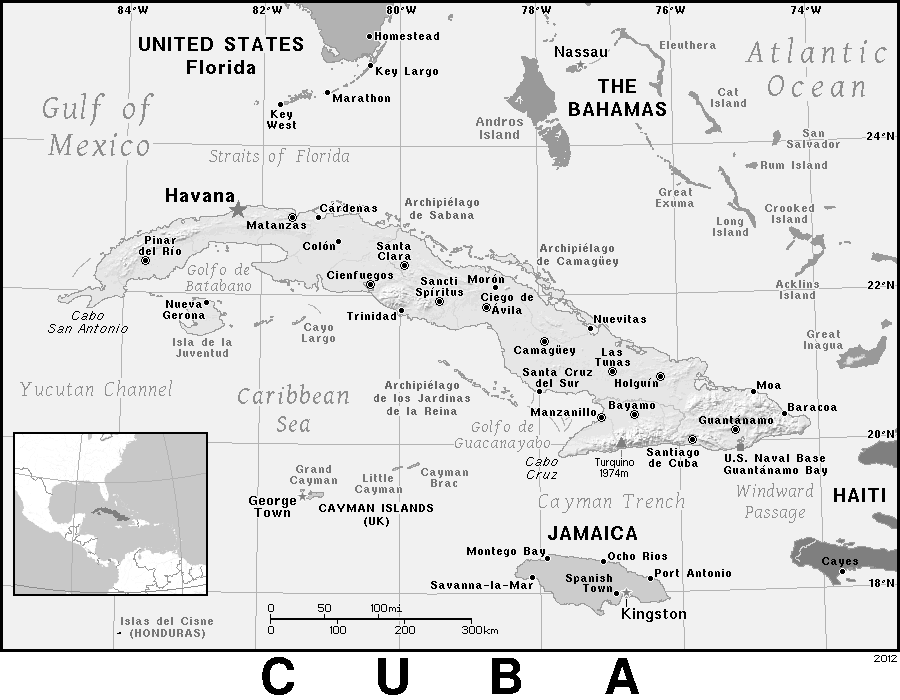 Cuba detailed BW