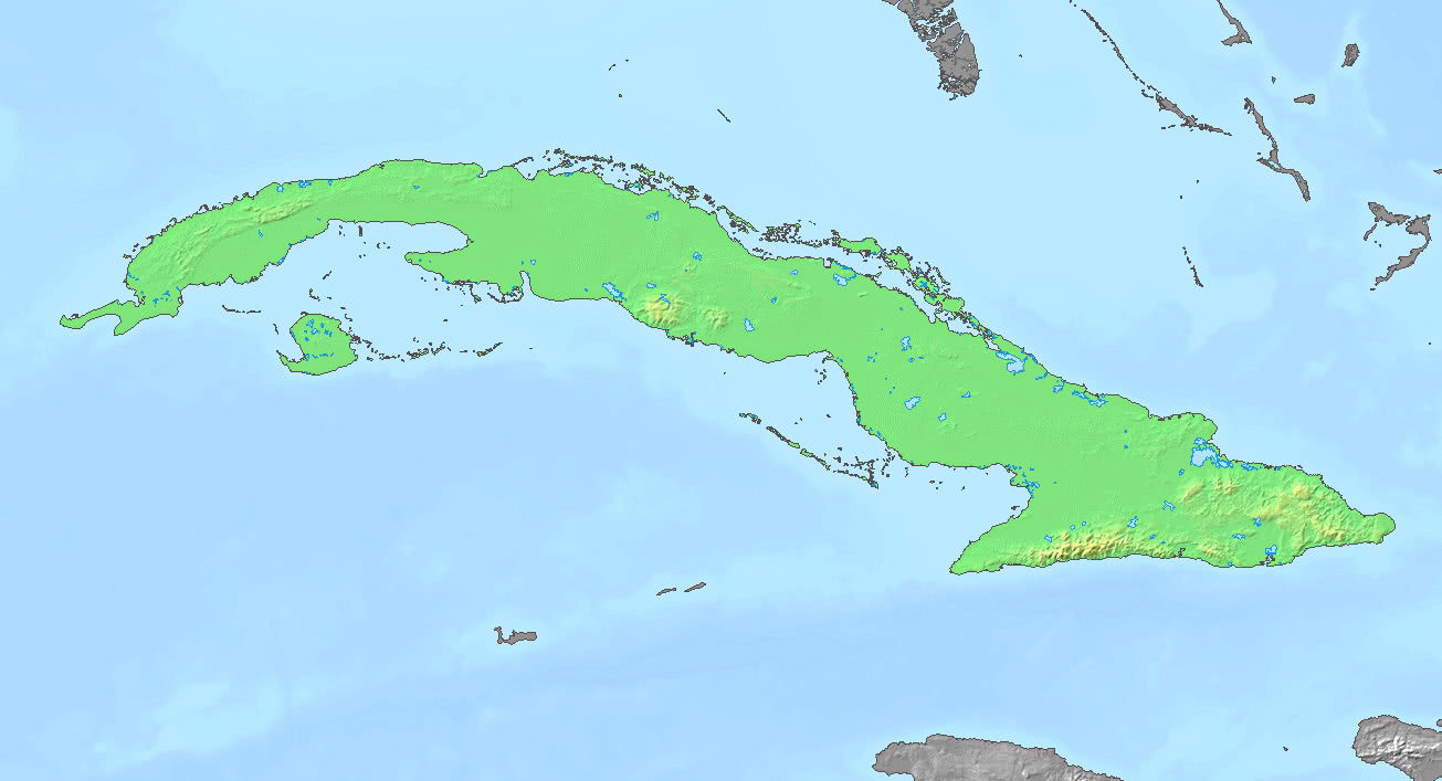 Cuba topographic