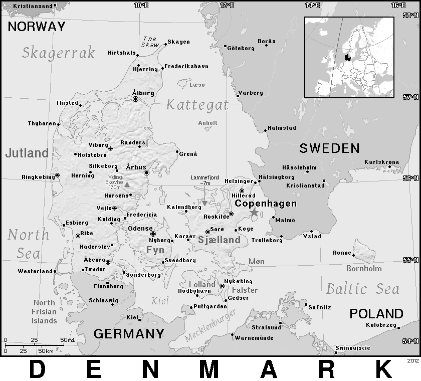 Denmark detailed BW