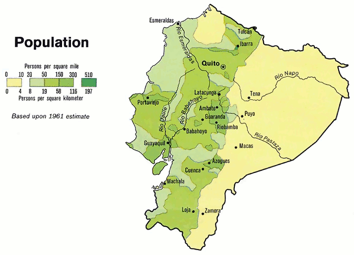 Ecuador population density 1973