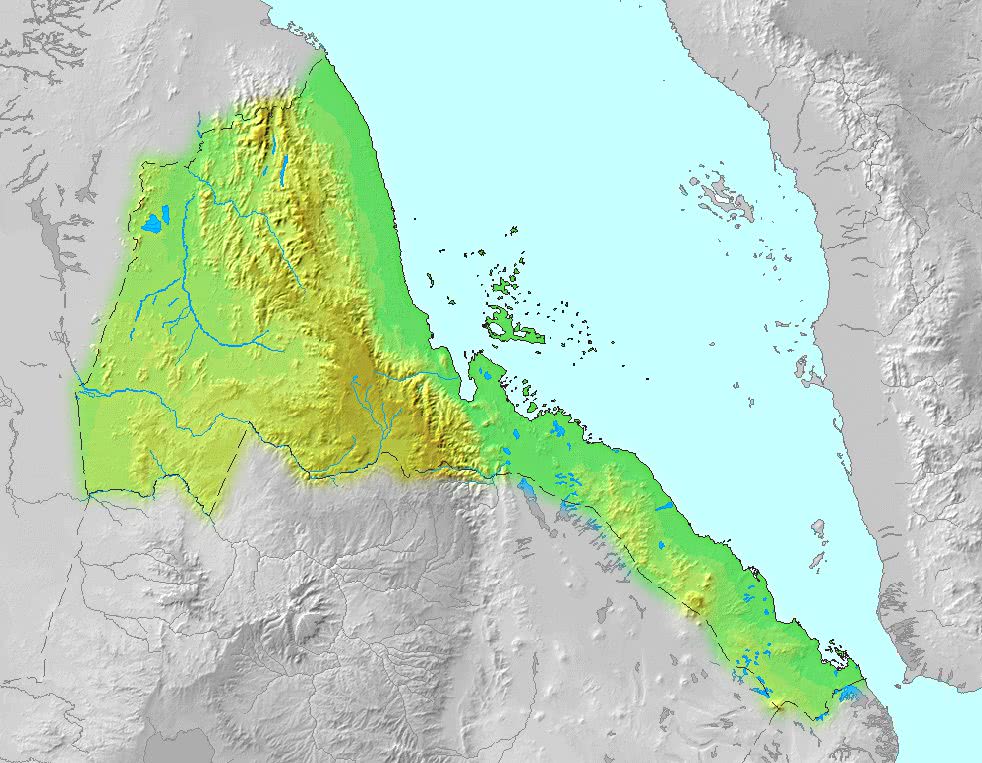 Eritrea topographic