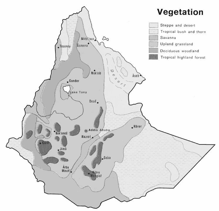 Ethiopia vegetation 1976