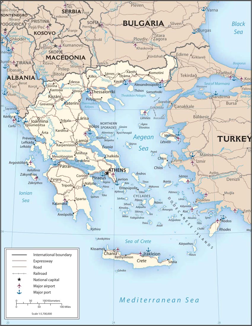 Greece map 2010