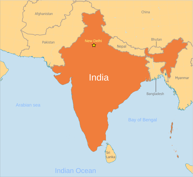 India map location label