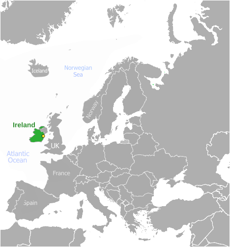 Ireland location label