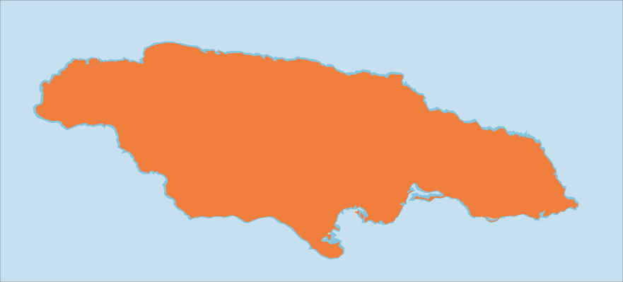 Jamaica map blank