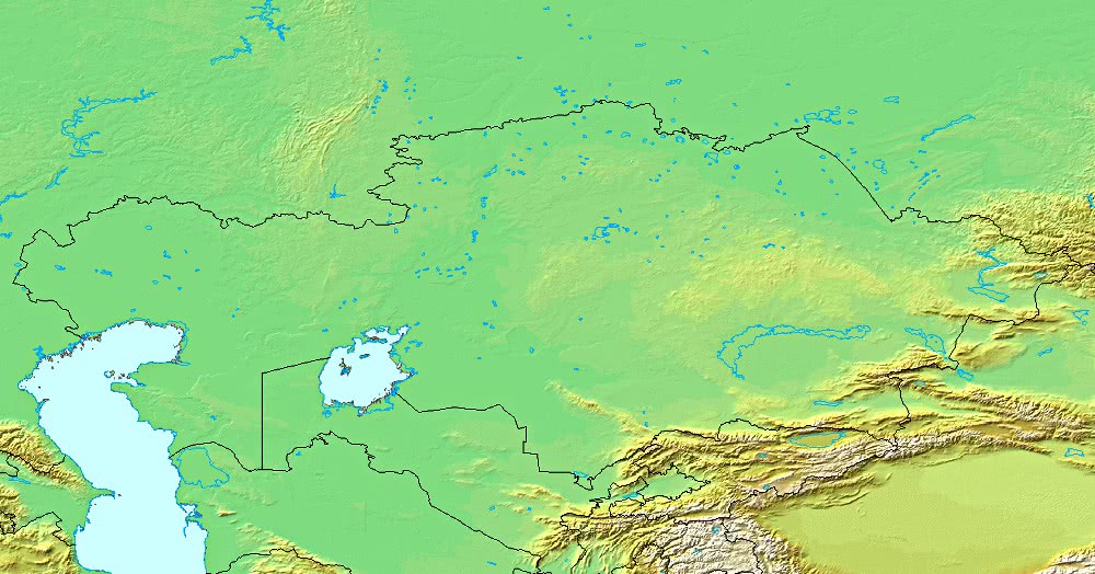 Kazakhstan topographic
