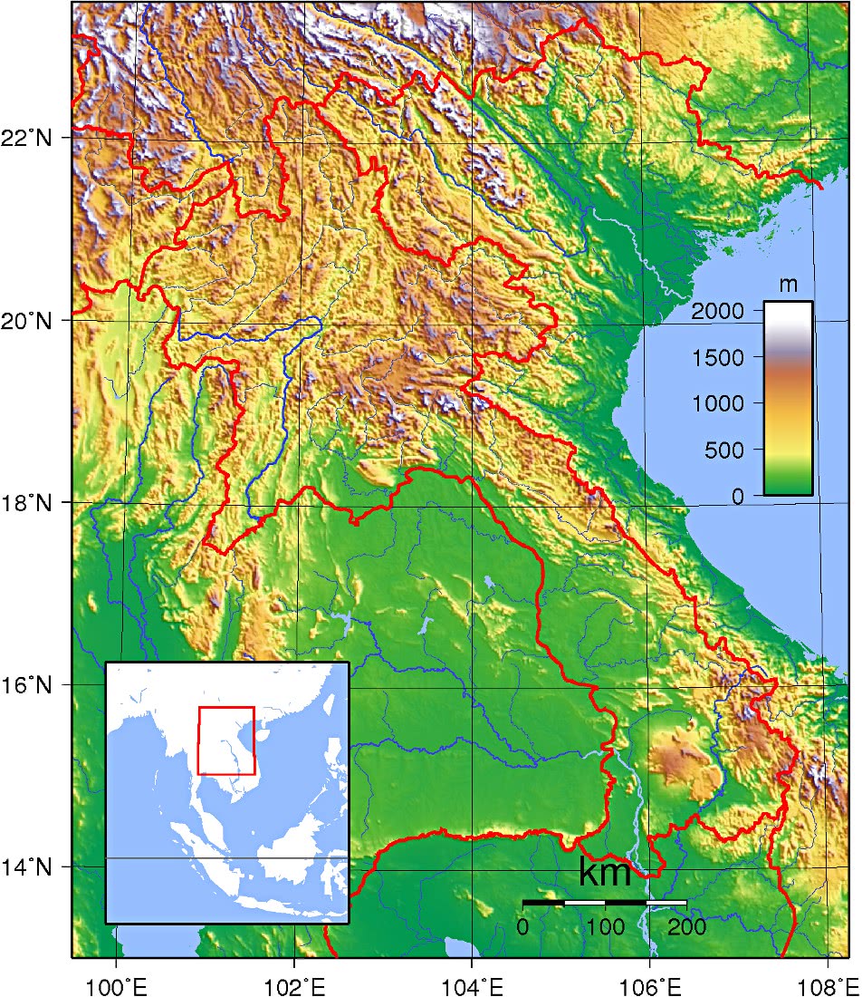 Laos Topography