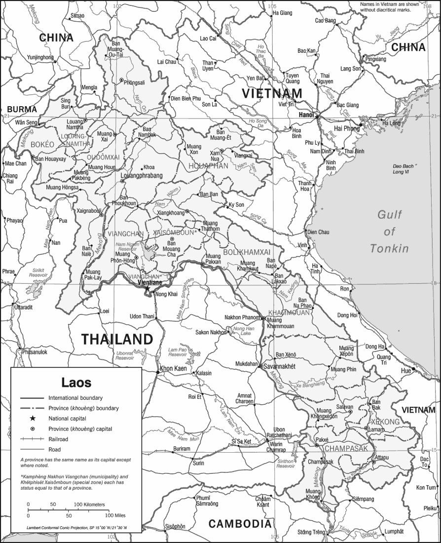 Laos map 2003