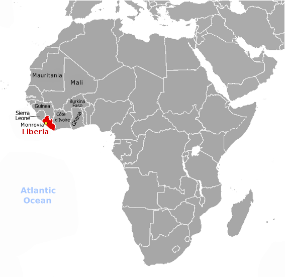Liberia location label
