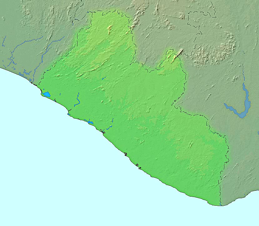 Liberia topographic