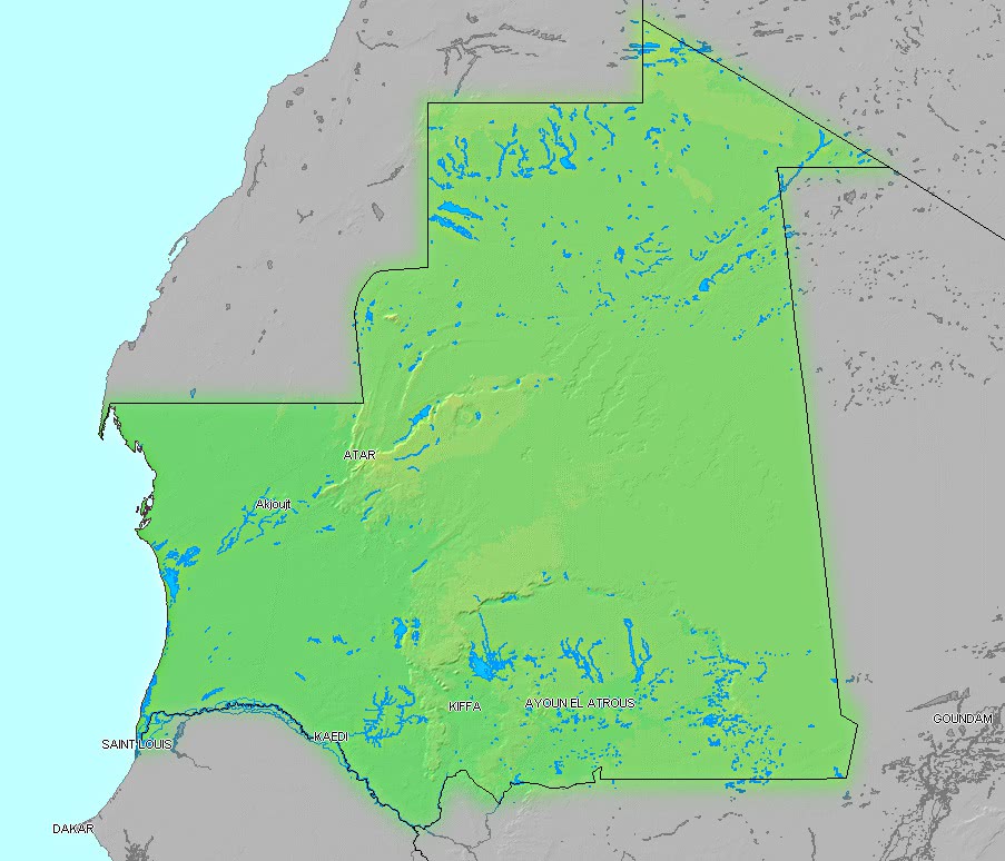 Mauritania topographic