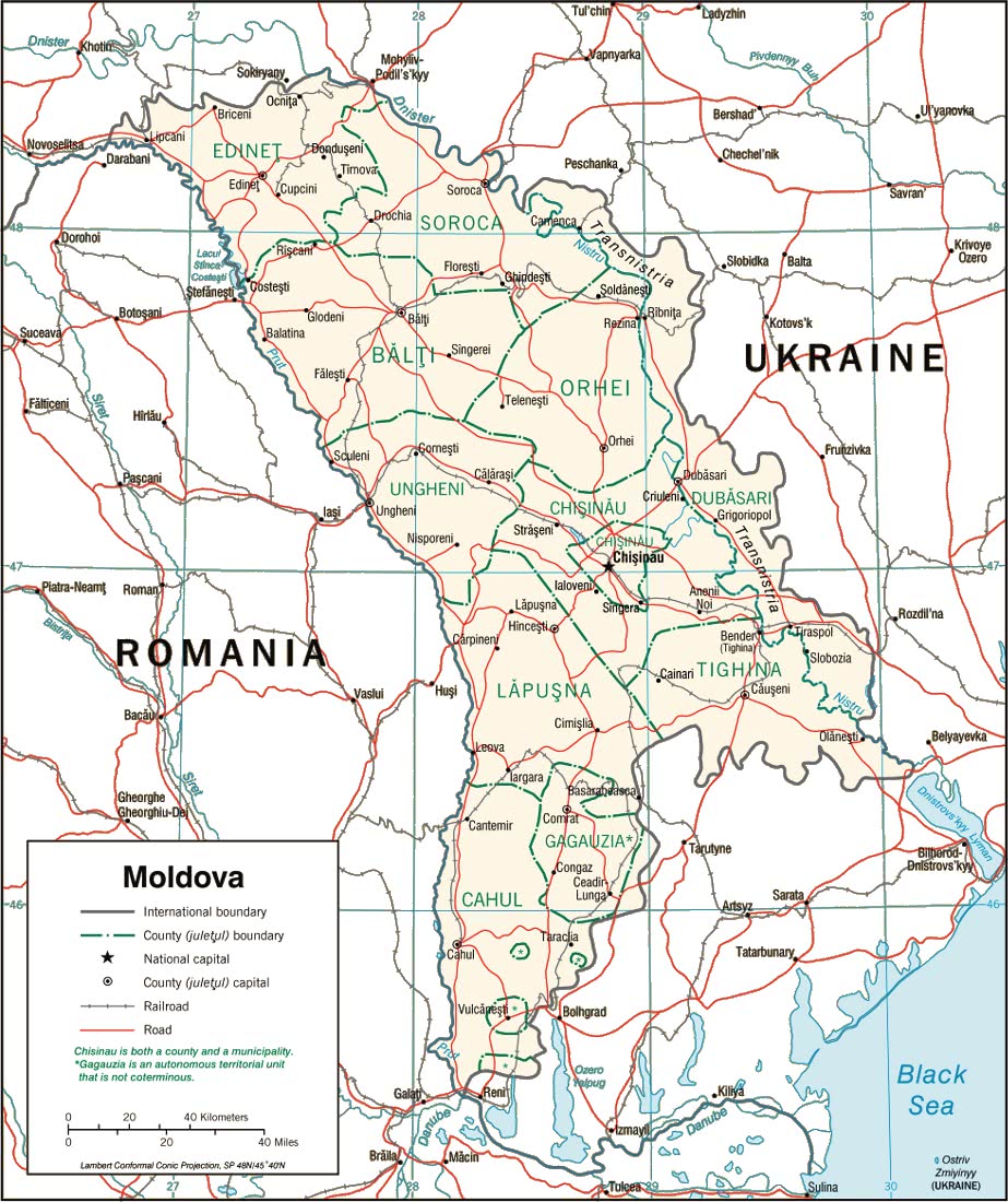 Moldova map 2001 print