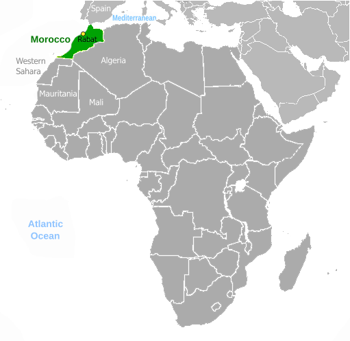 Morocco location label