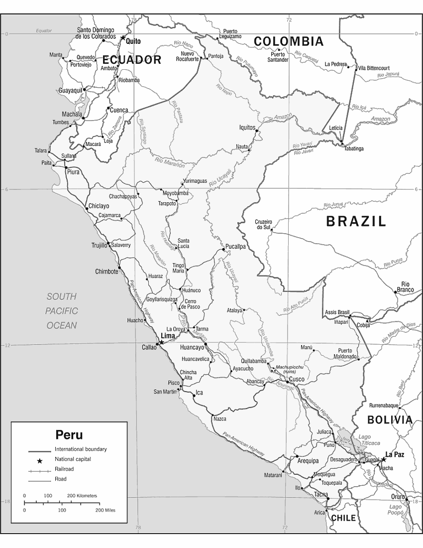 Peru map 2006 print