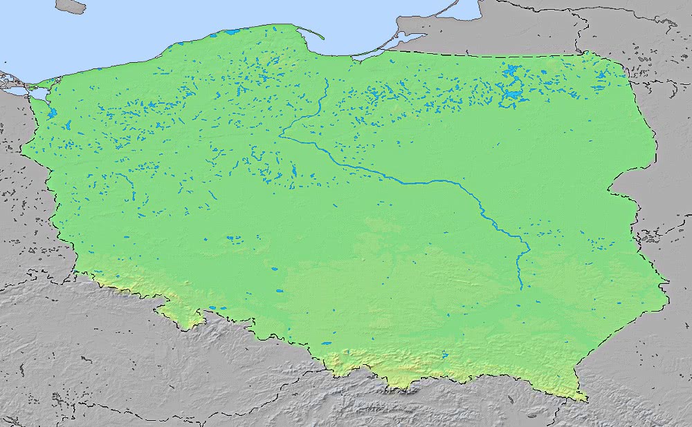 Poland topographic
