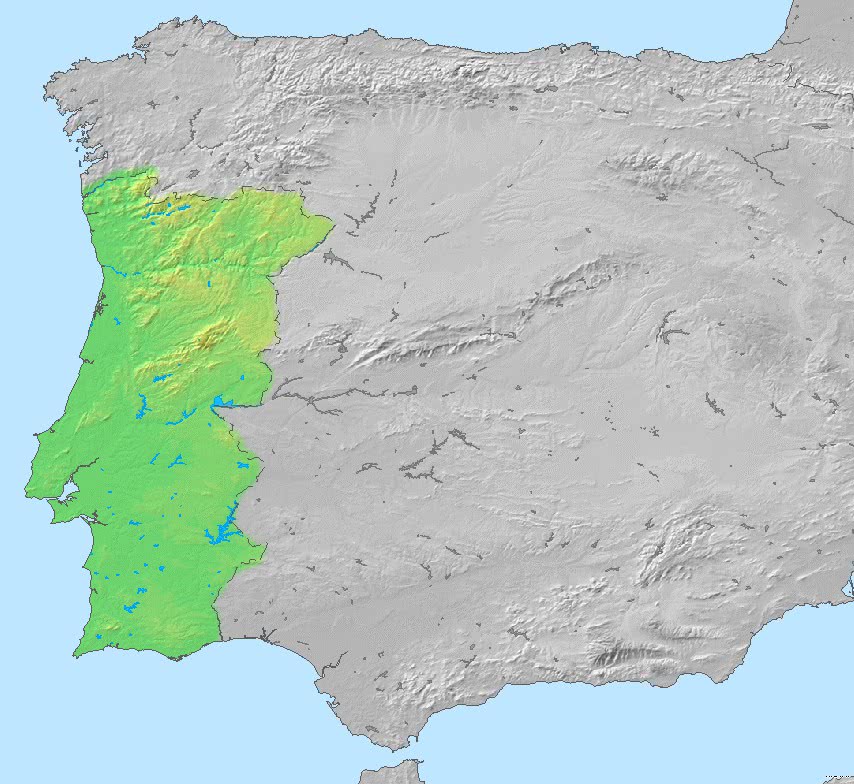 Portugal topographic