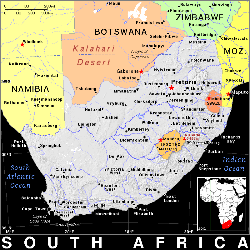South Africa dark detailed