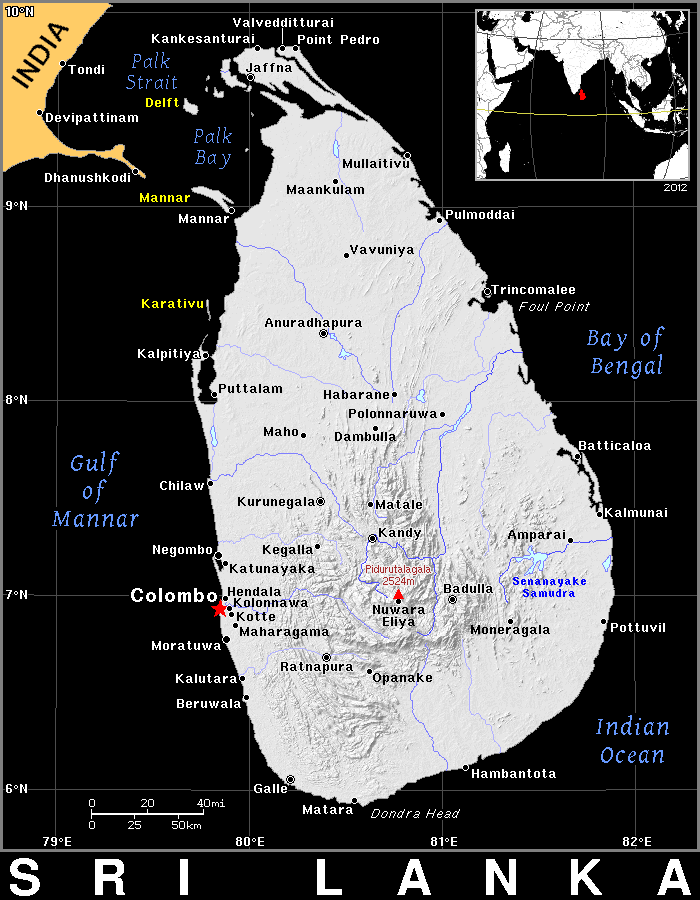 Sri Lanka dark detailed