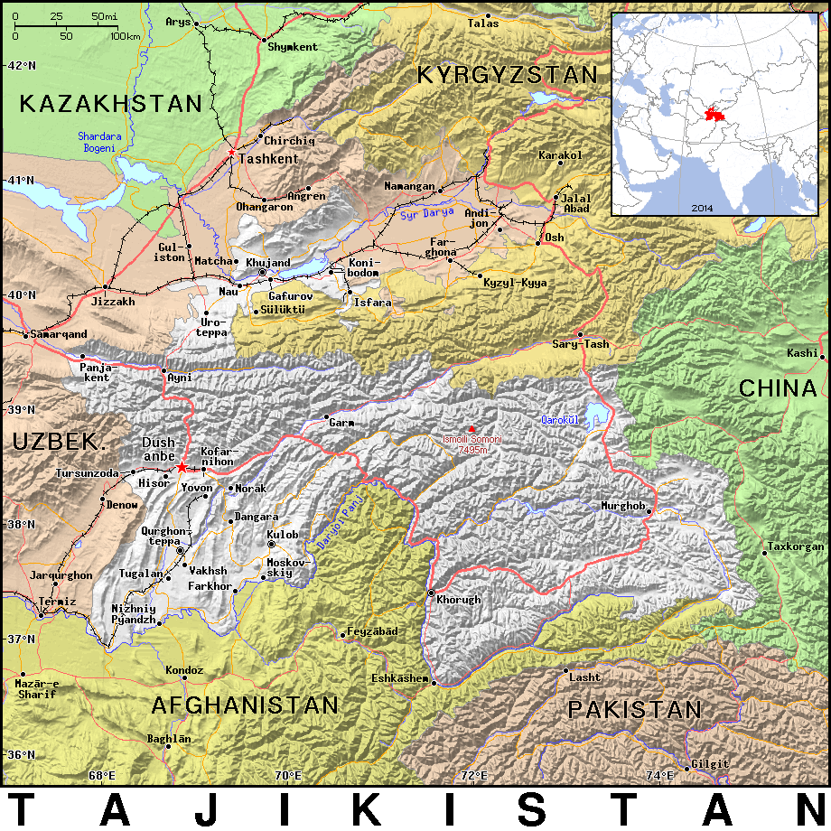 Tajikistan detailed 2